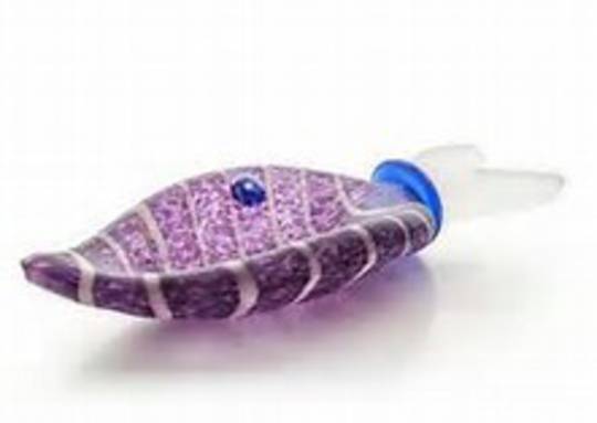 Artglass Fish Dish Purple